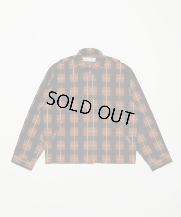 画像1: BAL PLAID ZIP SHIRT BLOUSON BROWN (1)