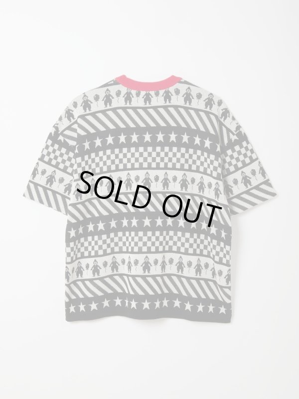 画像3: gim context Clown Circus Border Half Sleeve Knit-T Black (3)