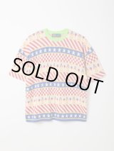 画像: gim context Clown Circus Border Half Sleeve Knit-T Red