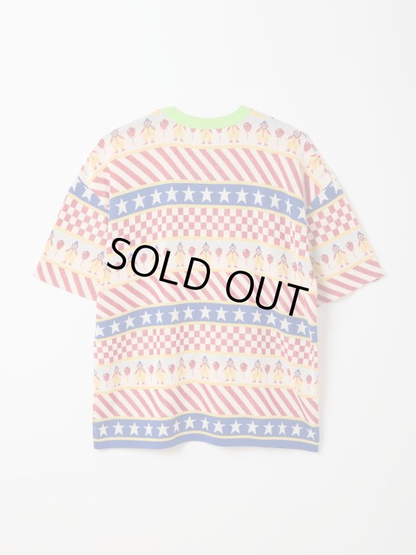画像3: gim context Clown Circus Border Half Sleeve Knit-T Red (3)