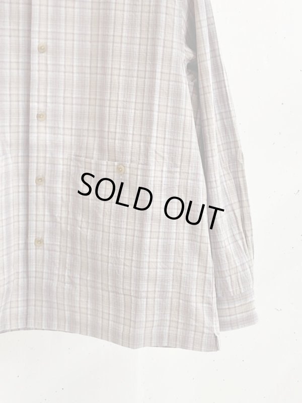画像2: PWA LINEN MIX O/C SHIRT BEIGE CHECK (2)