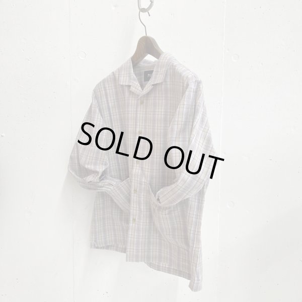画像1: PWA LINEN MIX O/C SHIRT BEIGE CHECK (1)