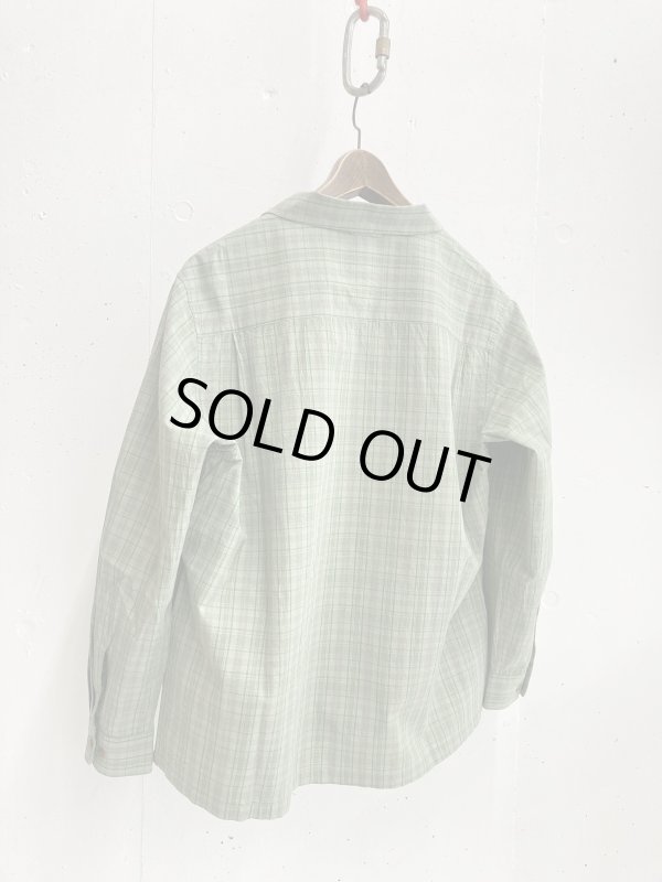 PWA LINEN MIX O/C SHIRT GREEN CHECK,正規取扱い,販売店舗