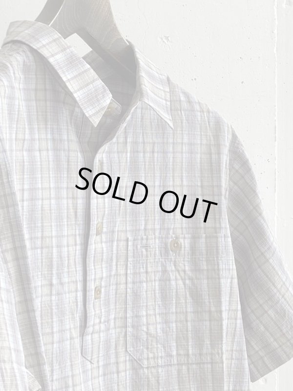 画像2: PWA LINEN MIX P/O SHIRT BEIGE CHECK (2)