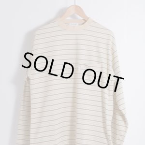 画像: TONE DOUBLE STITCH LS T SHIRT BEIGE STRIPE