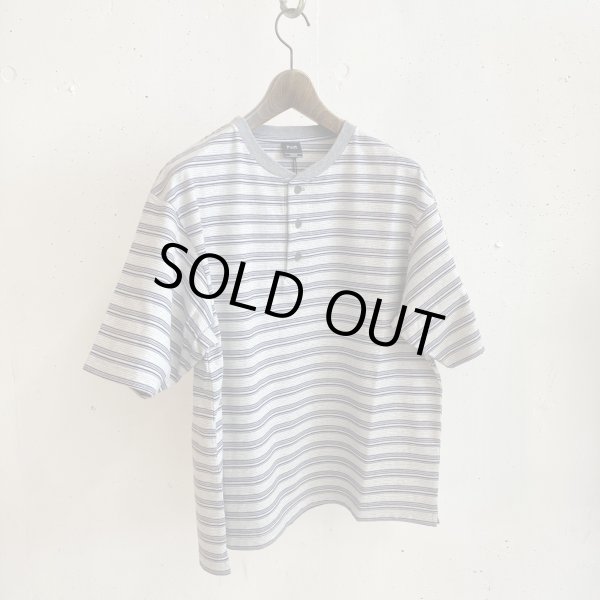 画像1: PWA STRIPED HENRYNECK S/S TEE CLOUD (1)