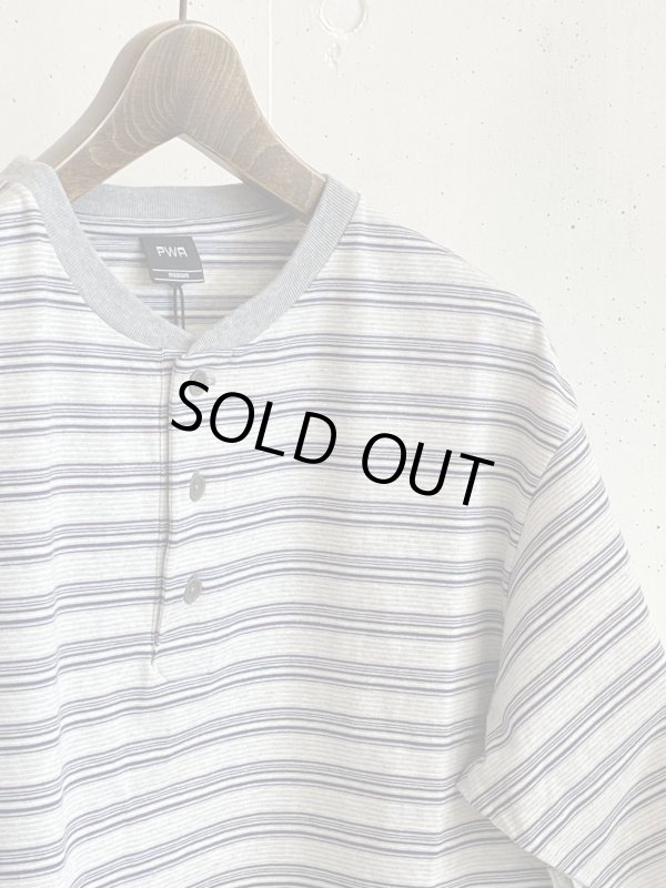 画像2: PWA STRIPED HENRYNECK S/S TEE CLOUD (2)