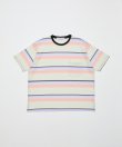 画像1: BAL GRADIENT STRIPE CREW NECK TEE PINK (1)