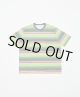 画像: BAL GRADIENT STRIPE CREW NECK TEE GREEN