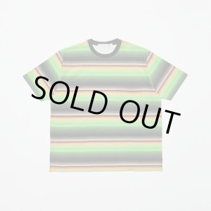 画像: BAL GRADIENT STRIPE CREW NECK TEE GREEN