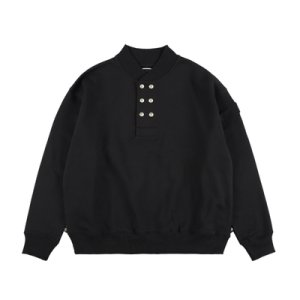 画像: PHINGERIN DOUBLE HENLEY SWEATSHIRT BLACK