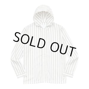 画像: WHIMSY Hooded Apron Shirt White Stripe