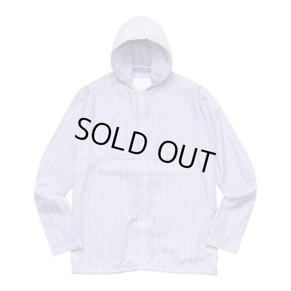 画像1: WHIMSY Hooded Apron Shirt Blue Stripe (1)