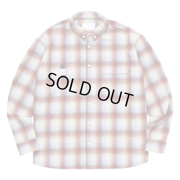 画像1: WHIMSY Heavy Wool Flannel Shirt Red (1)