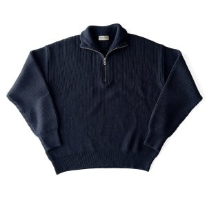 画像: COMFORTABLE REASON Harf Zip Knit NAVY