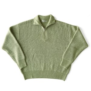 画像: COMFORTABLE REASON Harf Zip Knit LIME