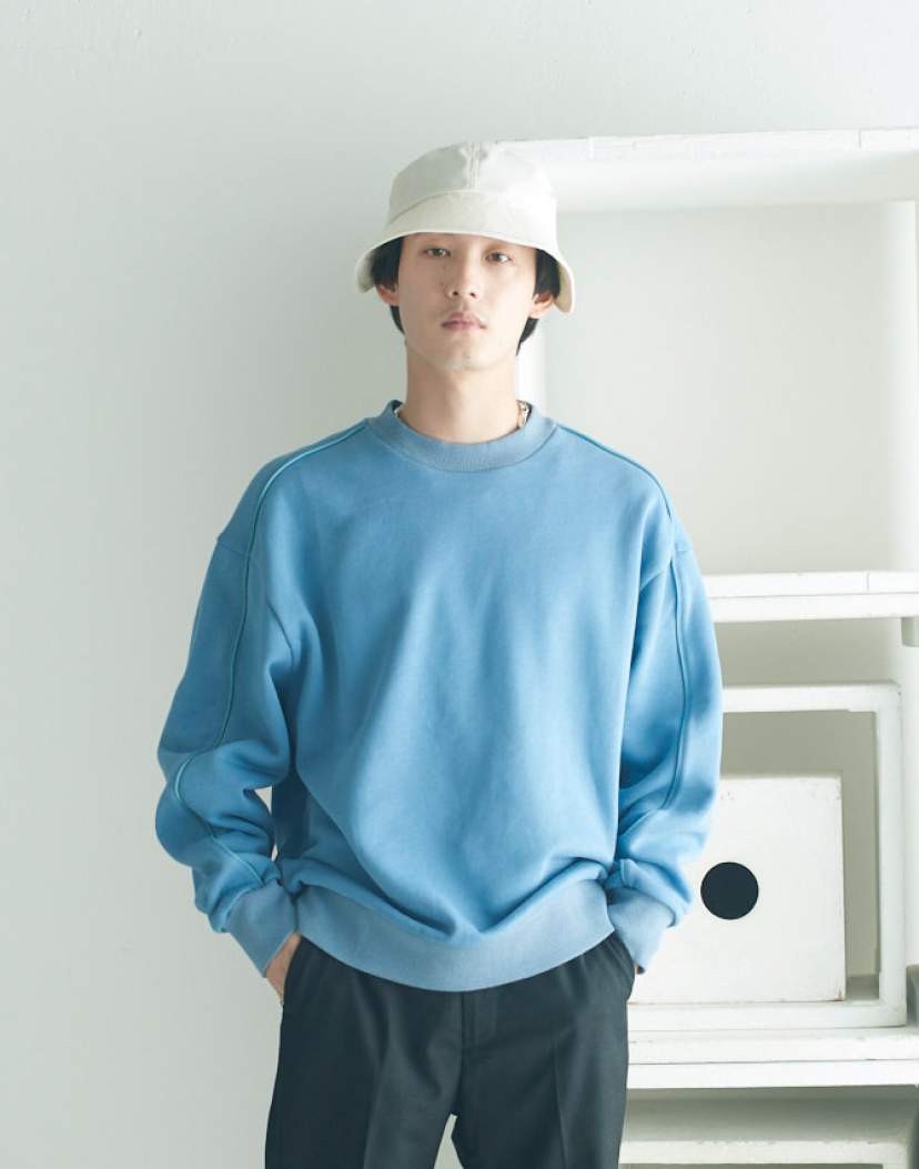 画像: EFILEVOL Piping pullover Blue