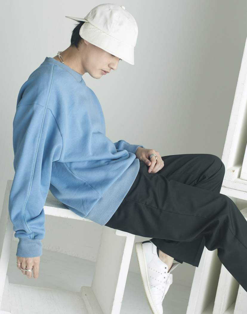 画像: EFILEVOL Piping pullover Blue