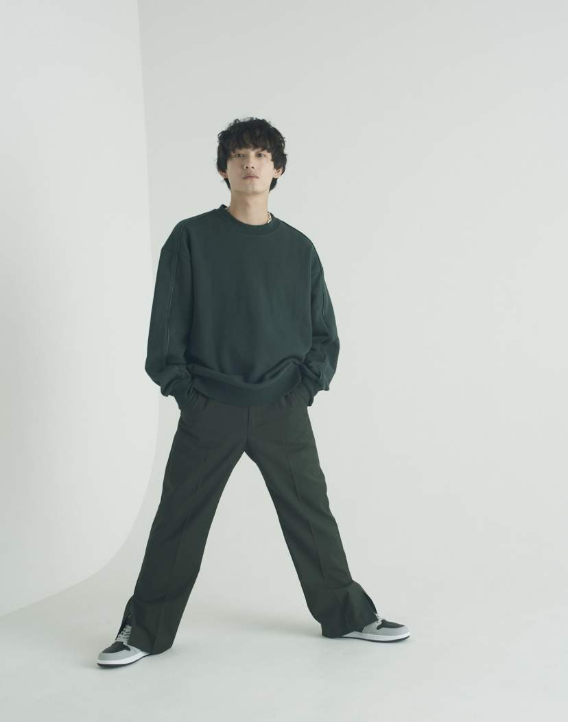 画像: EFILEVOL Piping pullover Green