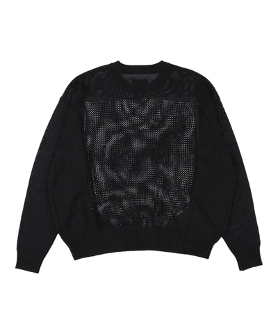 画像2: PHINGERIN WINDOW WEB SWEATER BLACK (2)