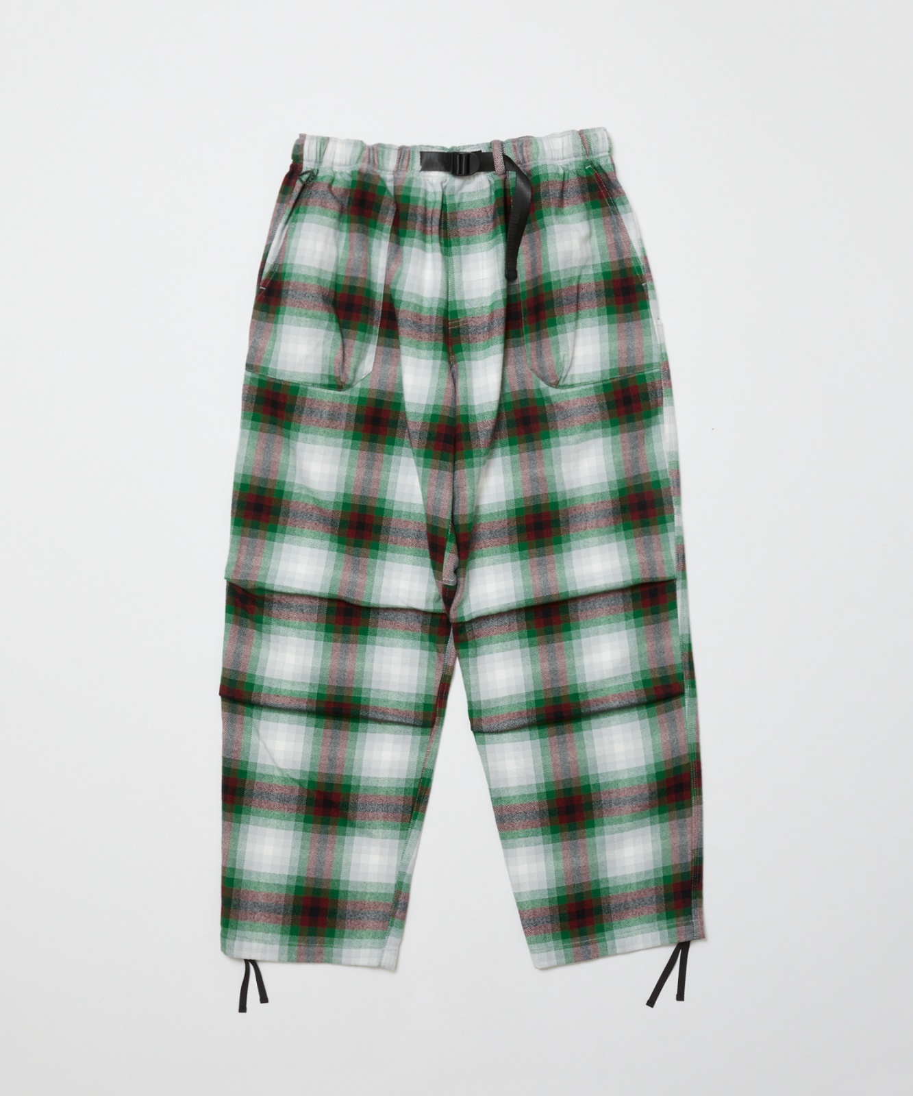 画像1: BAL PLAID WIDE MOUNTAIN PANT GREEN (1)