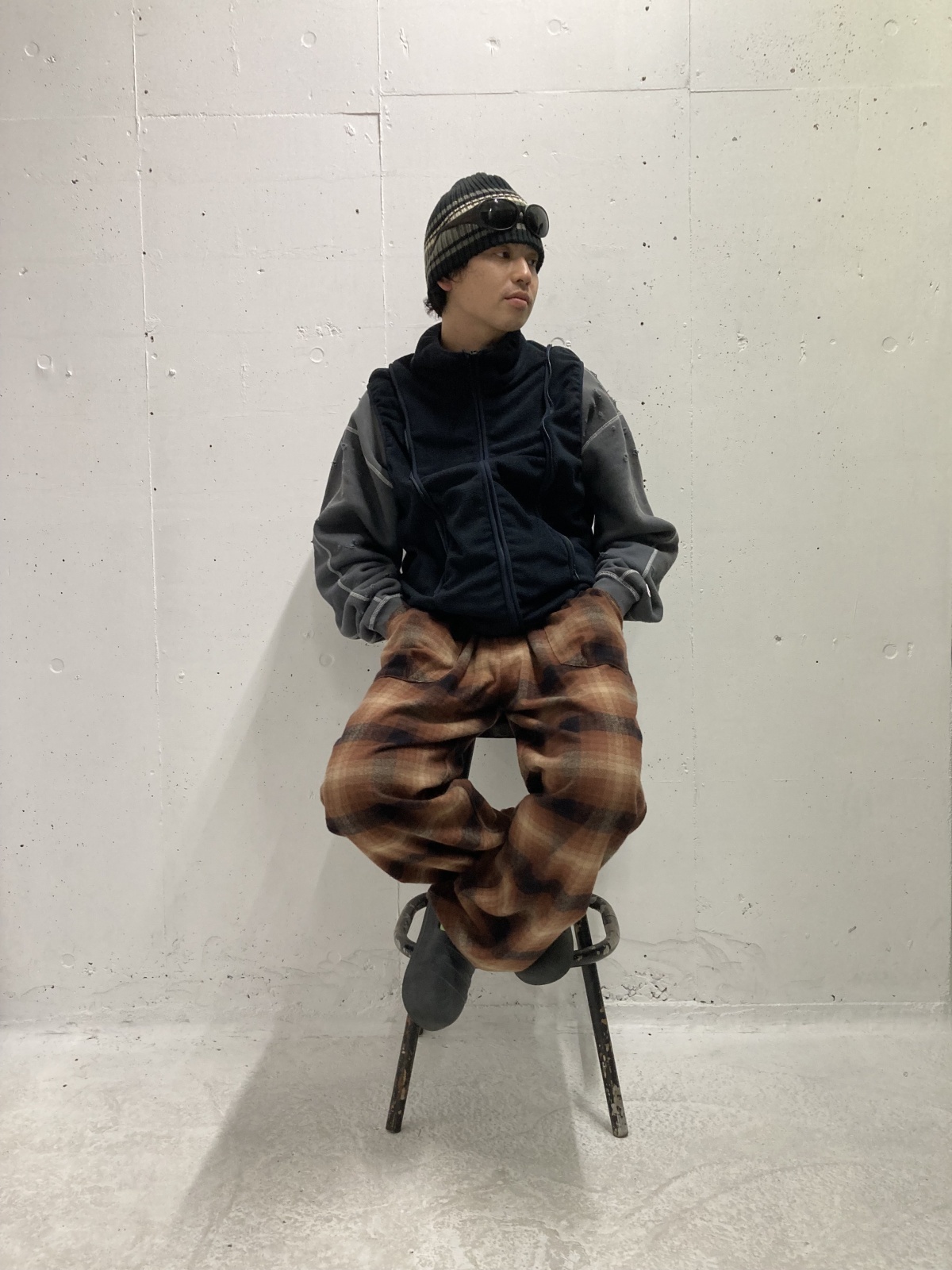 画像: BAL PLAID WIDE MOUNTAIN PANT BROWN