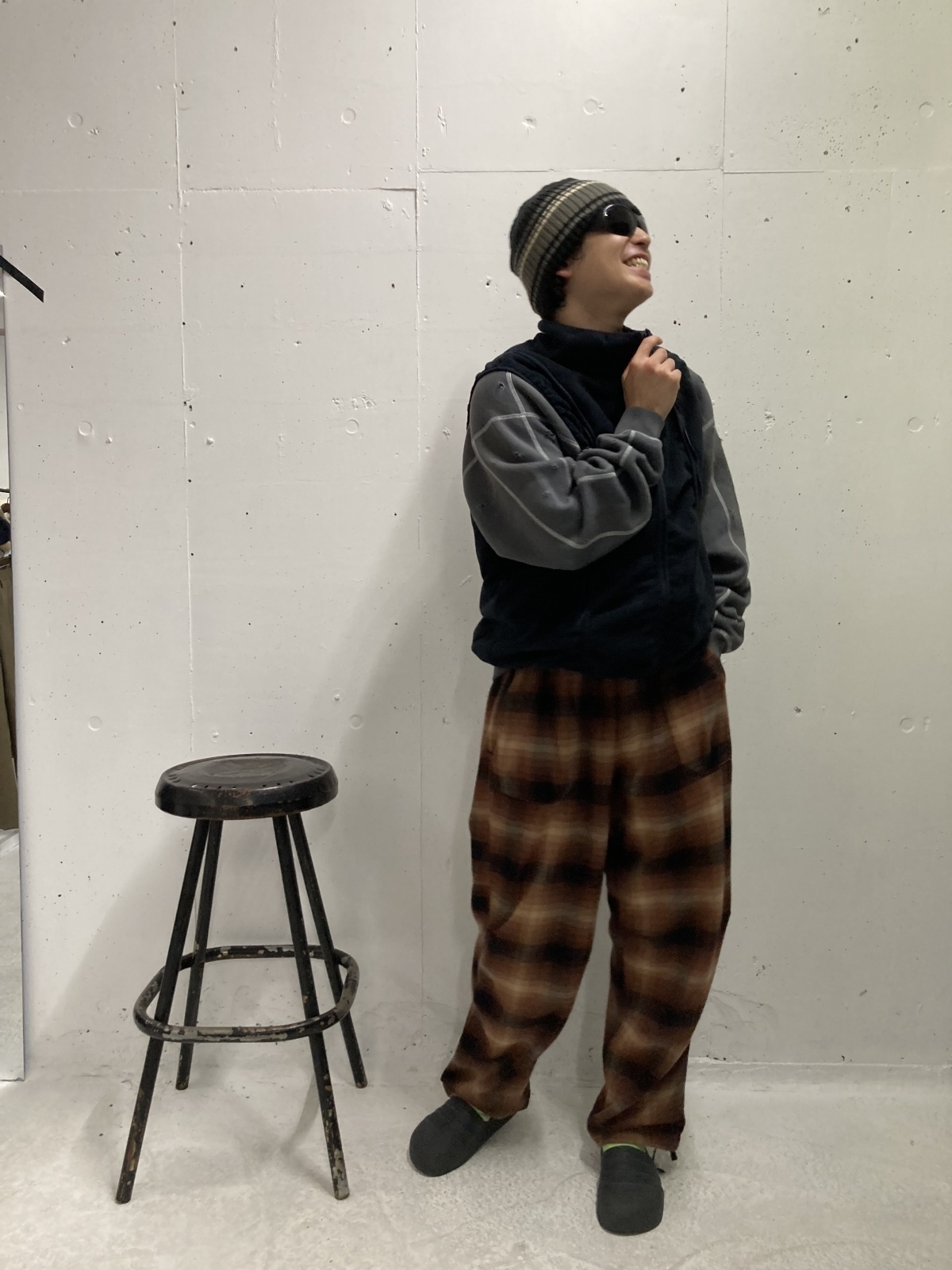 画像: BAL PLAID WIDE MOUNTAIN PANT BROWN