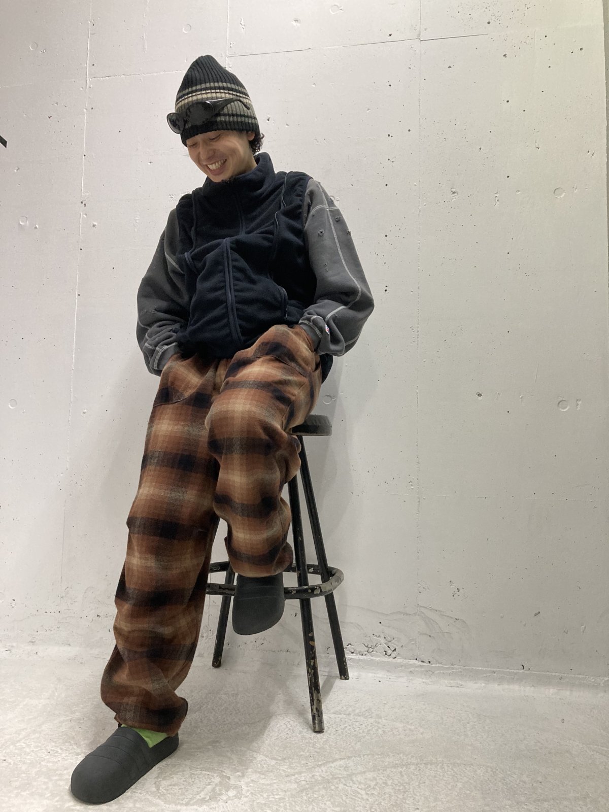 画像: BAL PLAID WIDE MOUNTAIN PANT BROWN