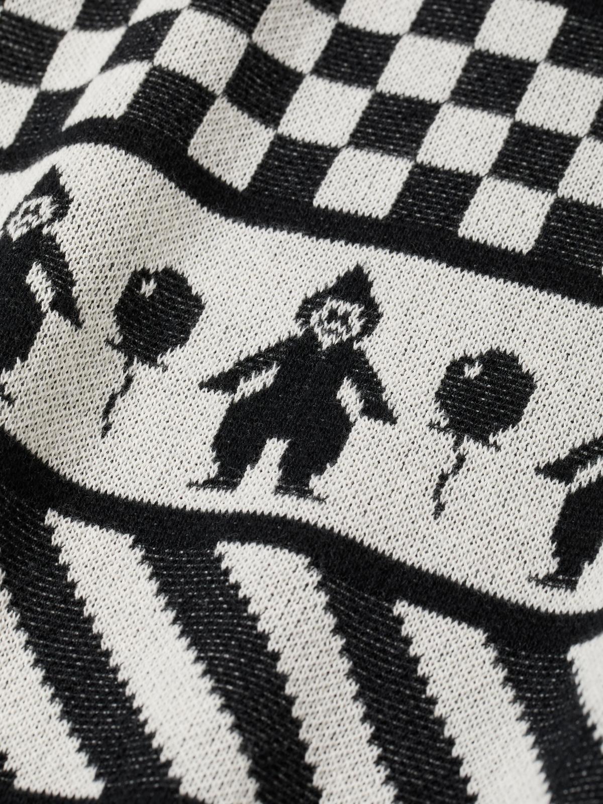 画像4: gim context Clown Circus Border Long Sleeve Knit-T Black (4)