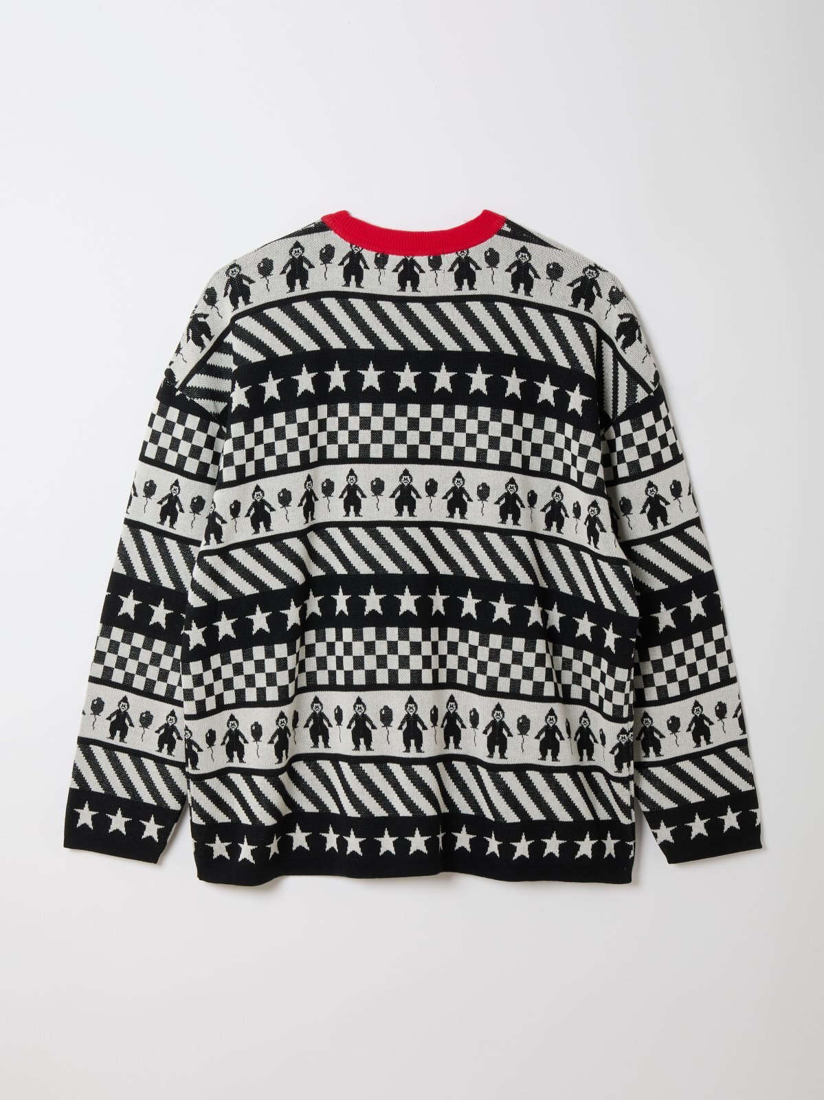 画像2: gim context Clown Circus Border Long Sleeve Knit-T Black (2)