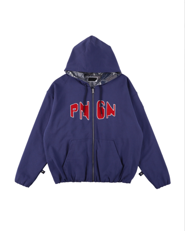 画像1: PHINGERIN PNGN ZIP HOODIE BLUE NAVY (1)