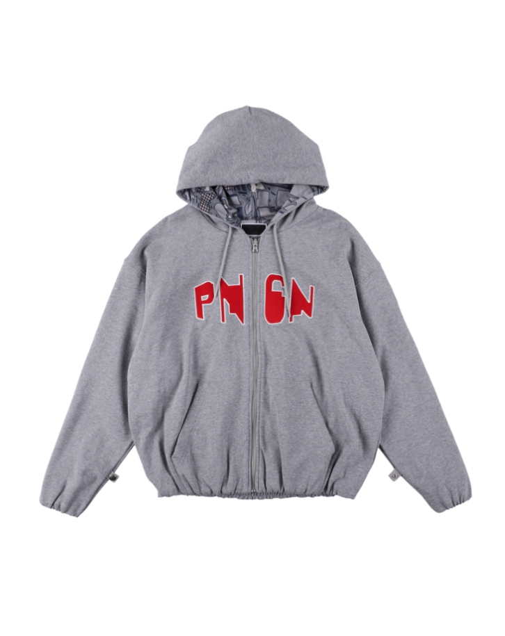 画像1: PHINGERIN PNGN ZIP HOODIE HEATHER GREY (1)