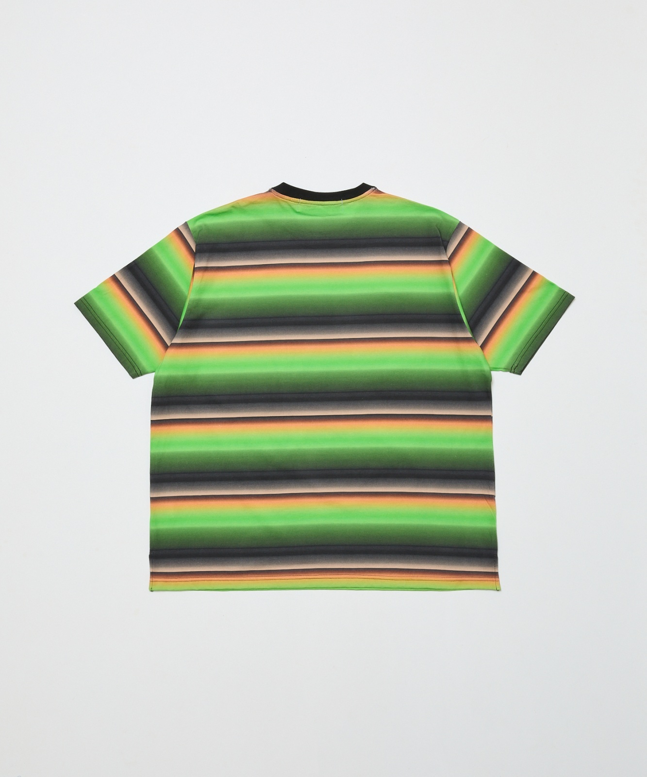 画像2: BAL GRADIENT STRIPE CREW NECK TEE GREEN (2)