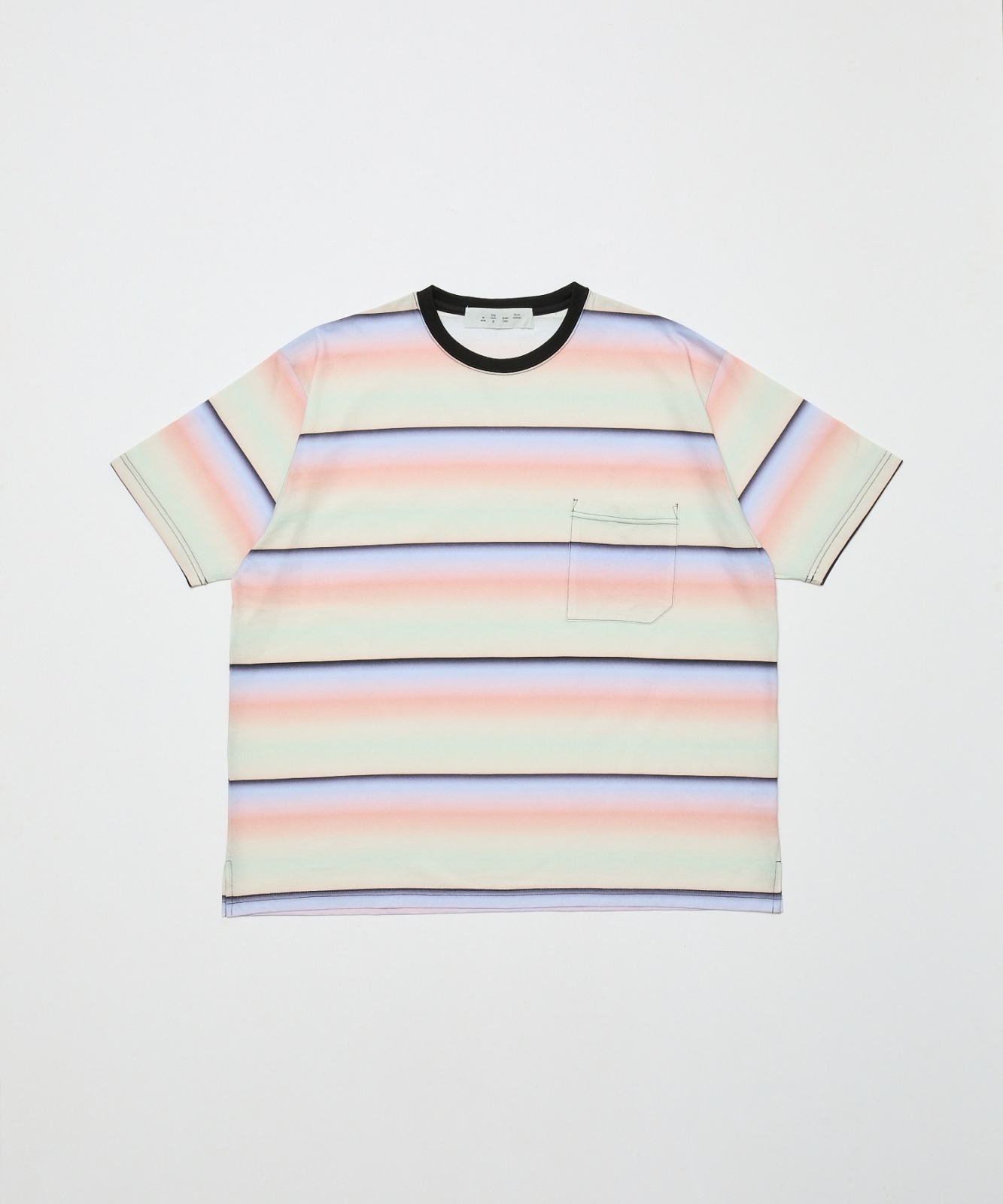 画像1: BAL GRADIENT STRIPE CREW NECK TEE PINK (1)