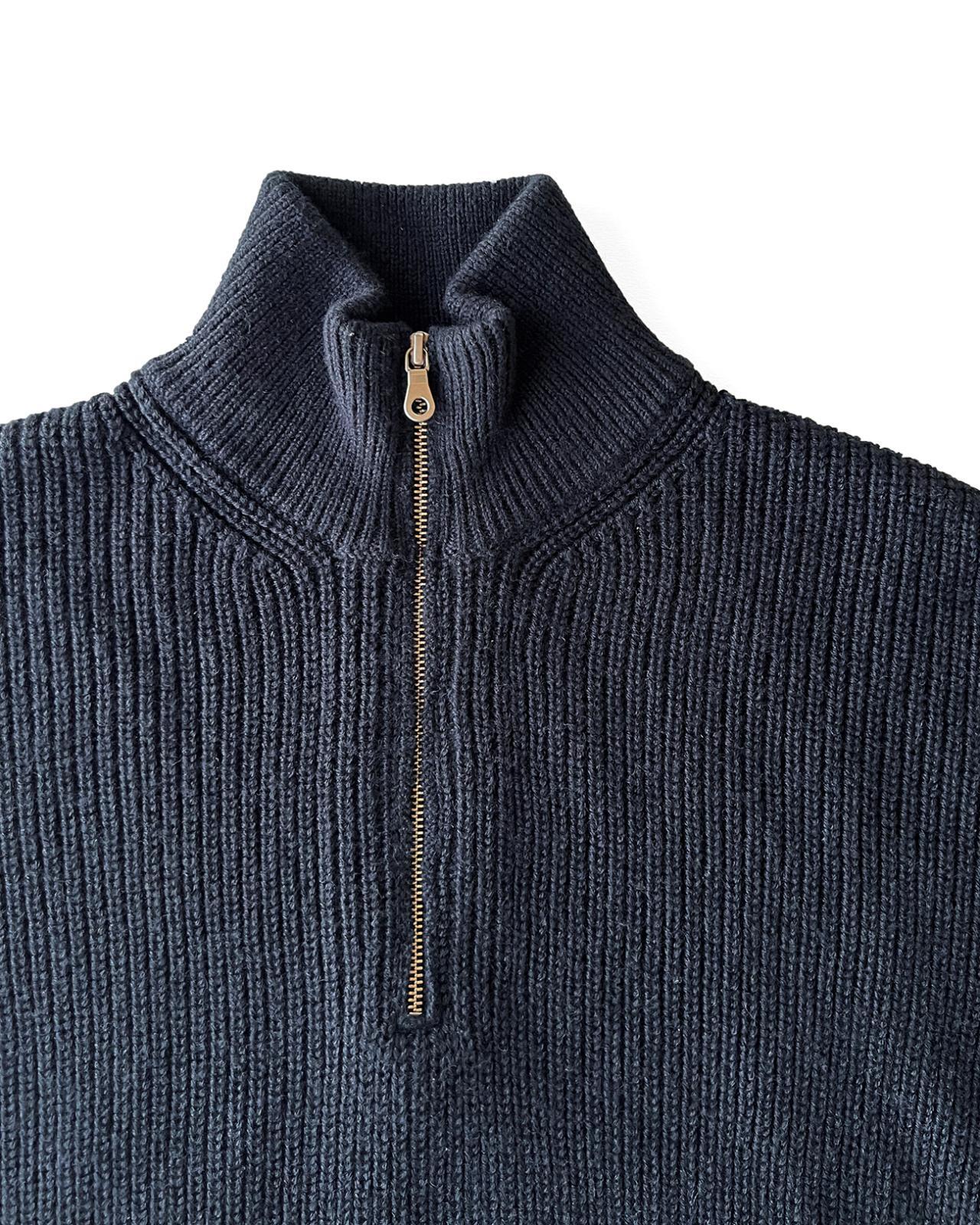 画像3: COMFORTABLE REASON Harf Zip Knit NAVY (3)