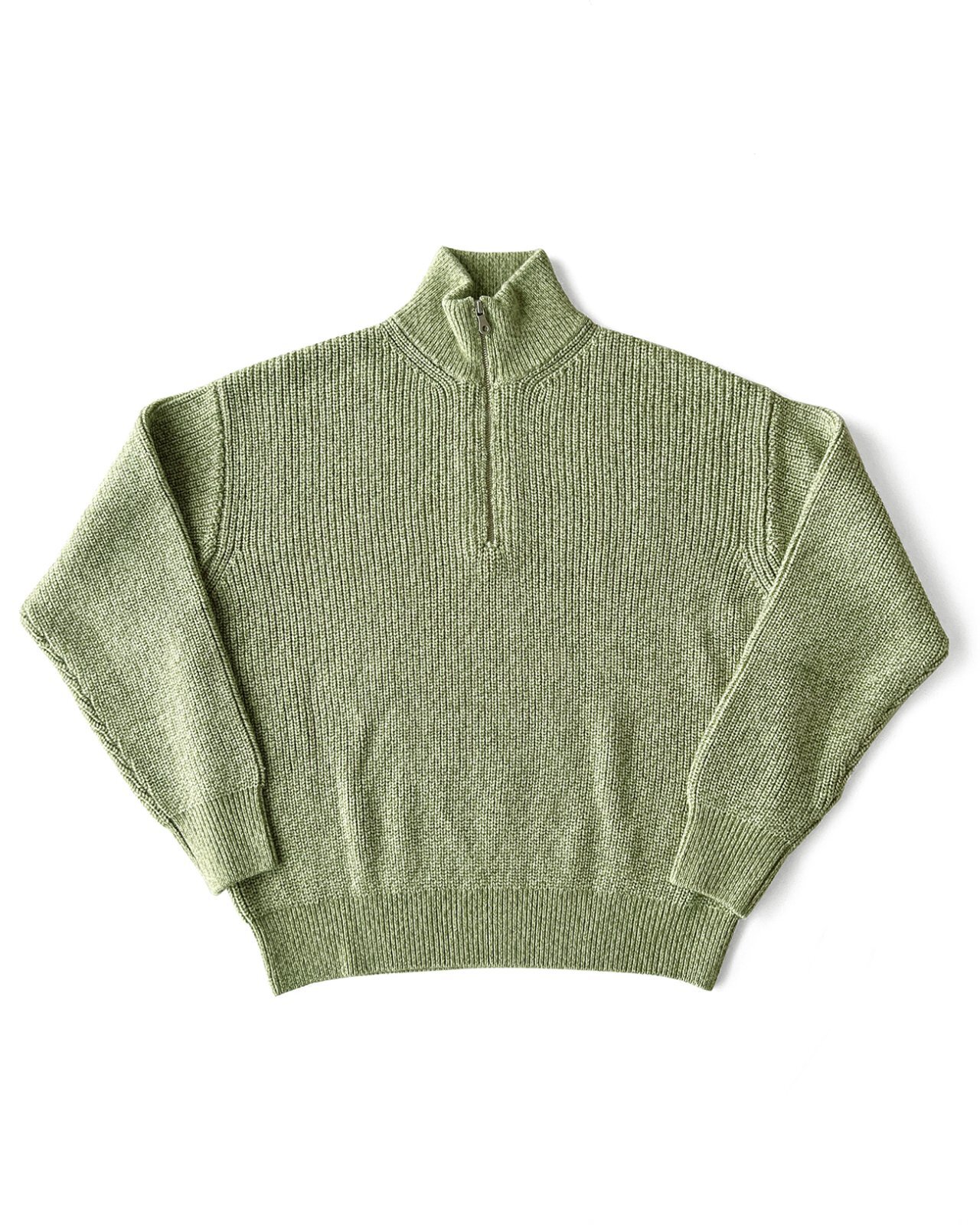 画像2: COMFORTABLE REASON Harf Zip Knit LIME (2)