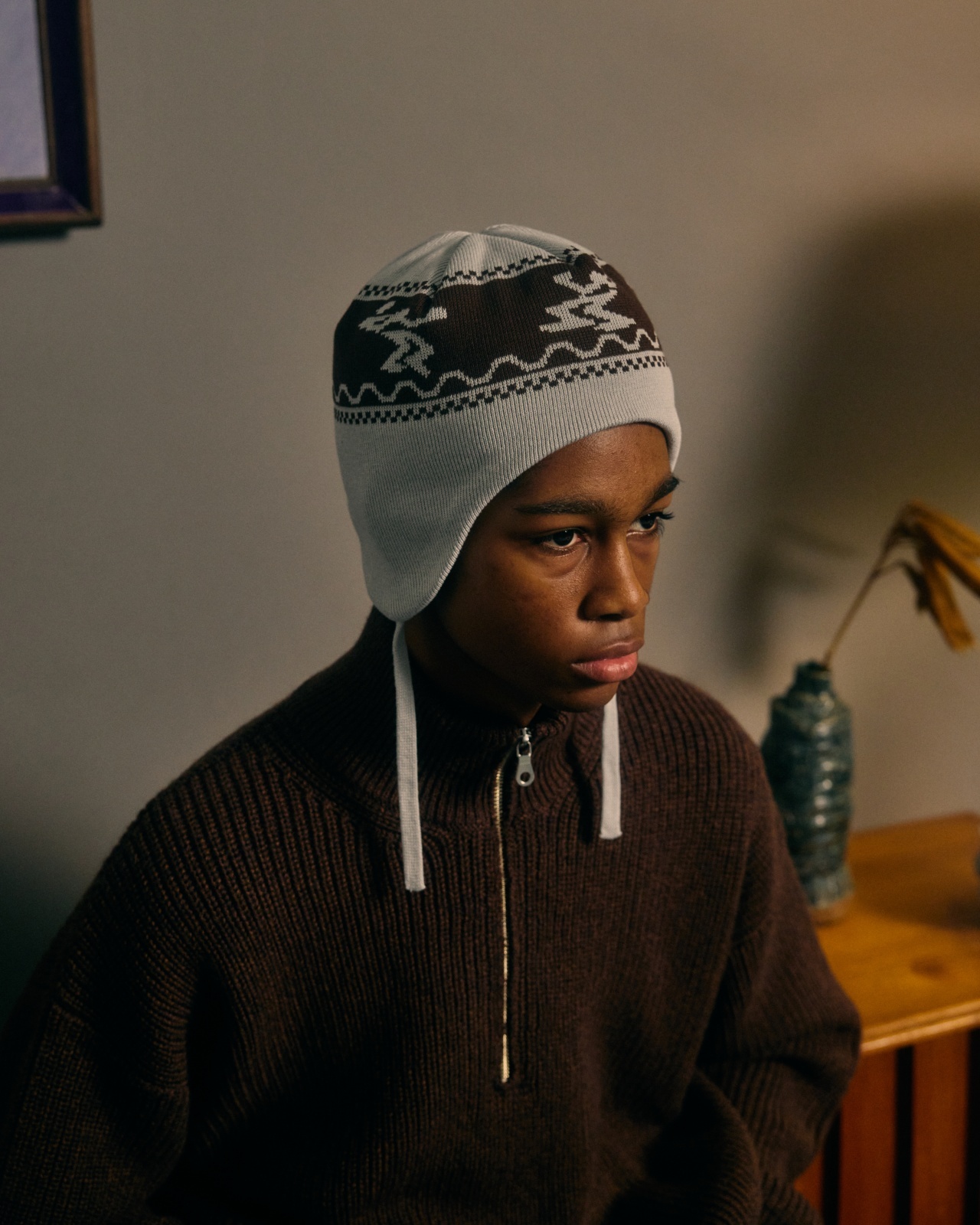 画像3: COMFORTABLE REASON Dub Effect Ear Flap SILVER WHITE (3)