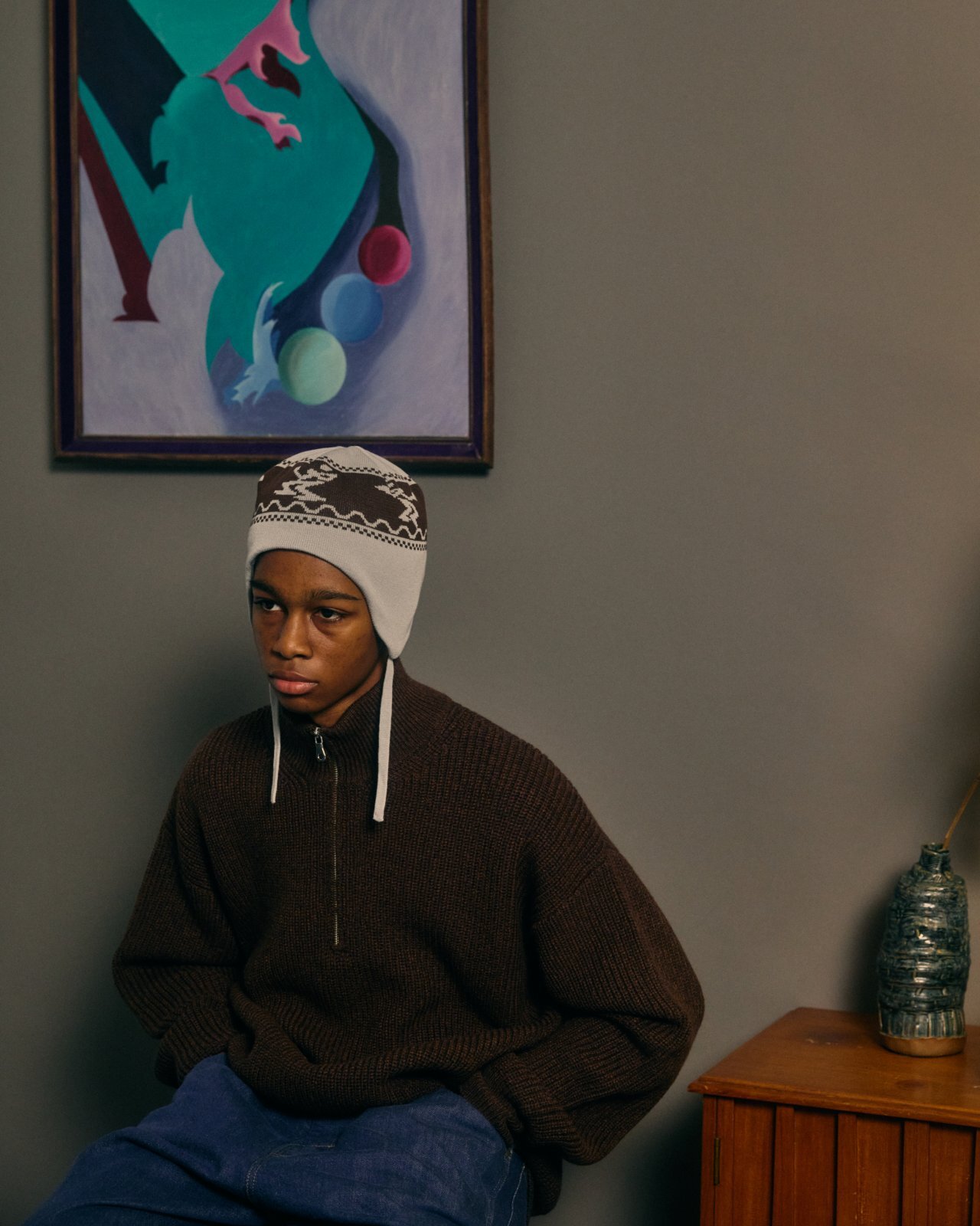 画像4: COMFORTABLE REASON Dub Effect Ear Flap SILVER WHITE (4)