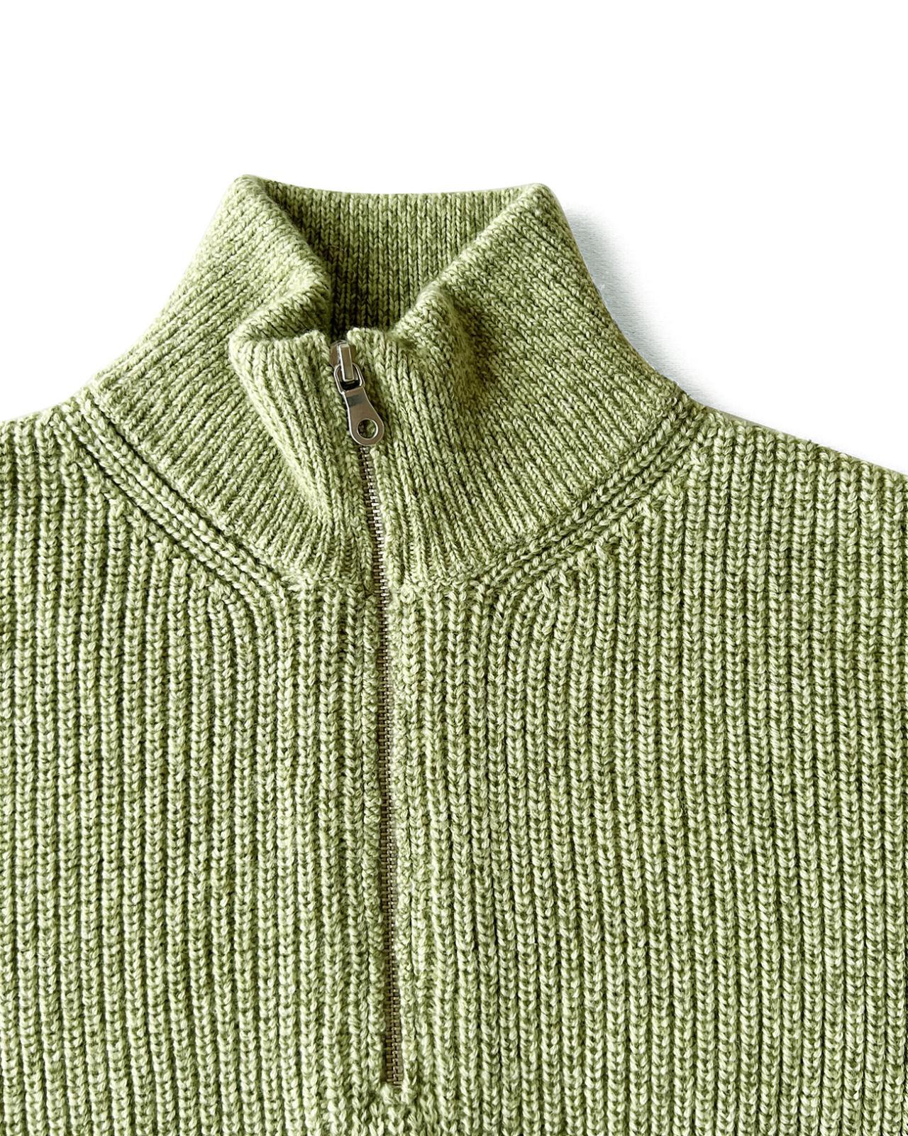 画像4: COMFORTABLE REASON Harf Zip Knit LIME (4)