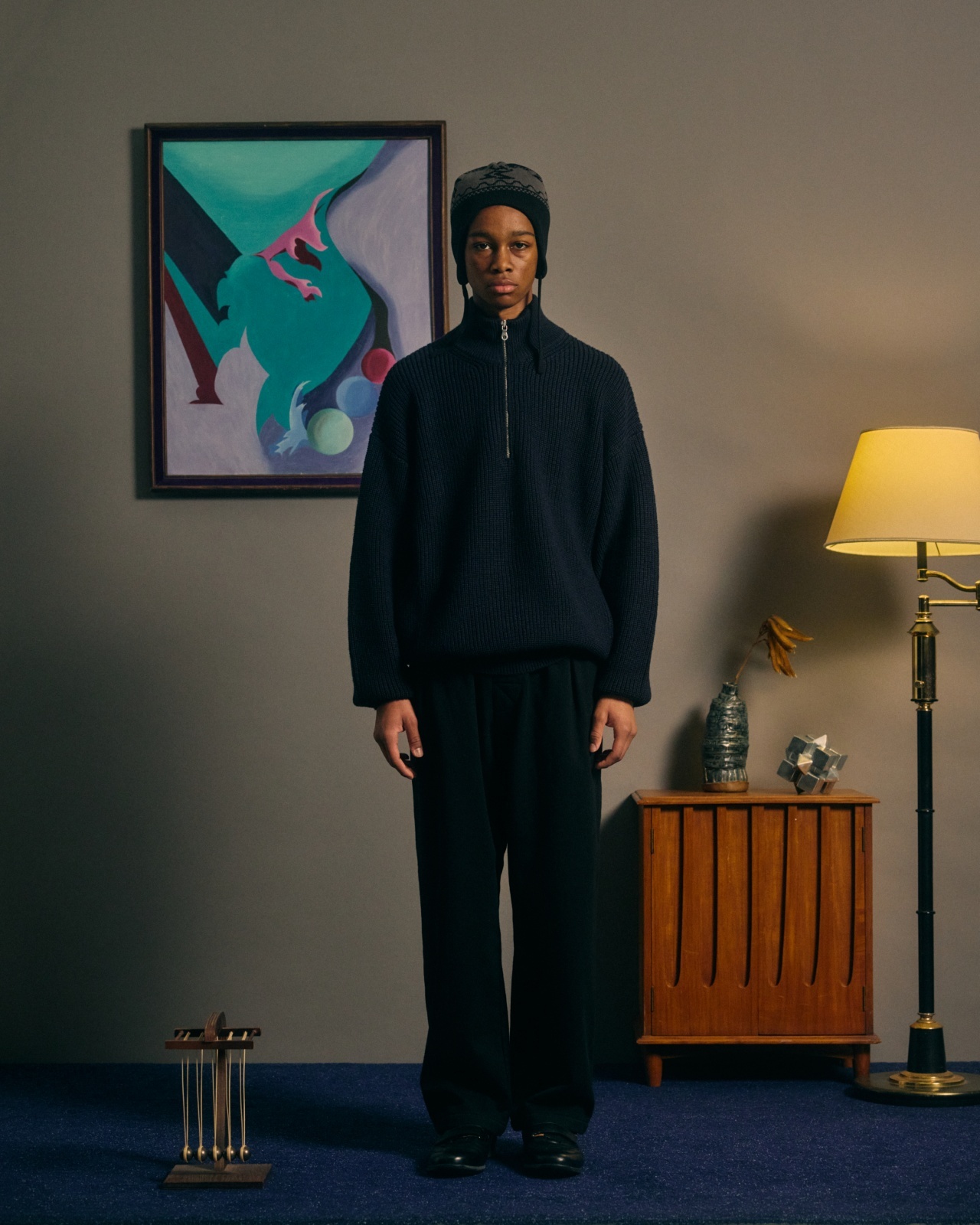 画像4: COMFORTABLE REASON Dub Effect Ear Flap BLACK (4)